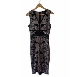 Trixxi Mini Cocktail Dress Black & Gold Mesh Back Zipper Small NWT